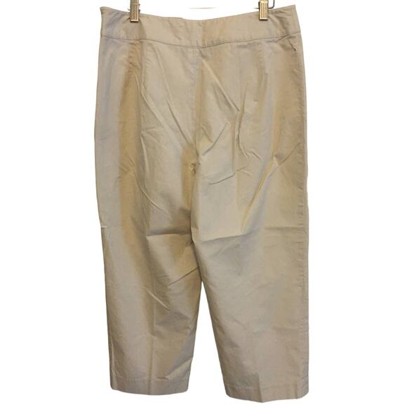 Rafaella Size 10 Khaki Capris Hidden Side Zipper - Picture 2 of 3